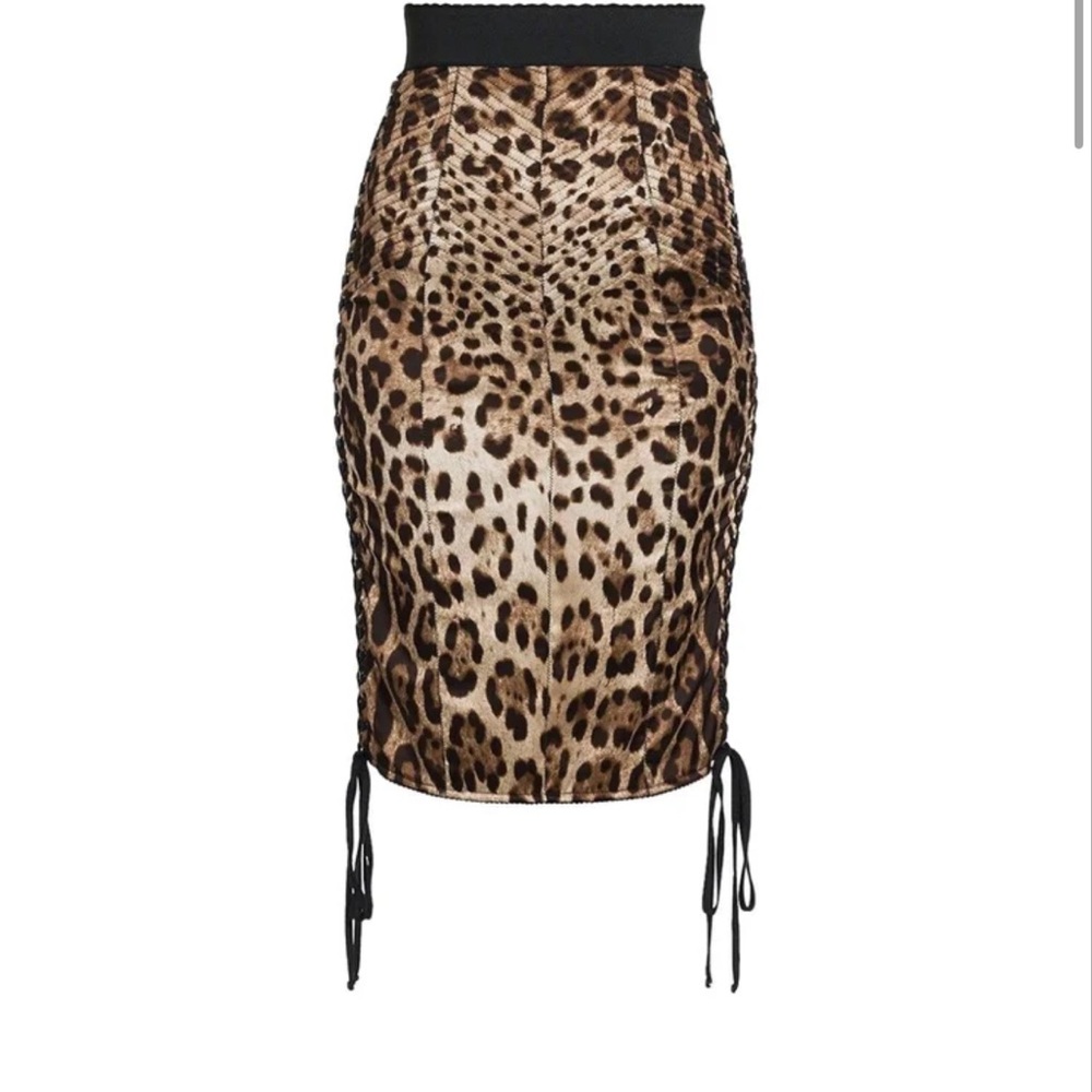 Authentic Dolce&Gabbana Leopard Stretch Satin/Silk Skirt SM to Med.Open 2 Offers